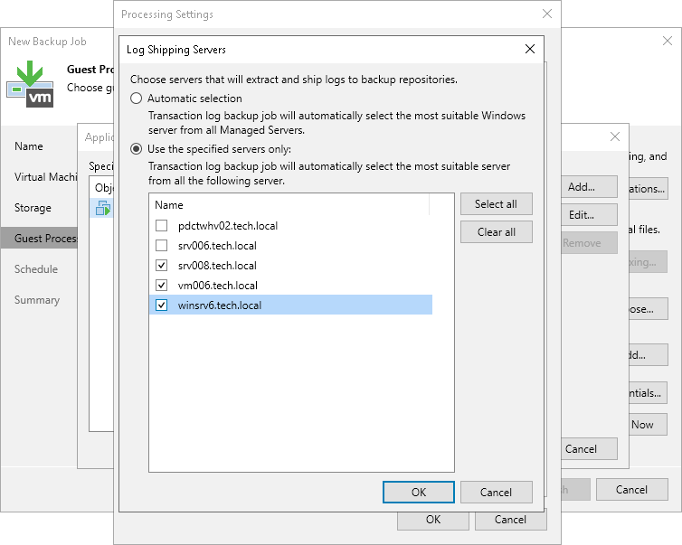 Specify Log Shipping Servers Log Shipping Servers