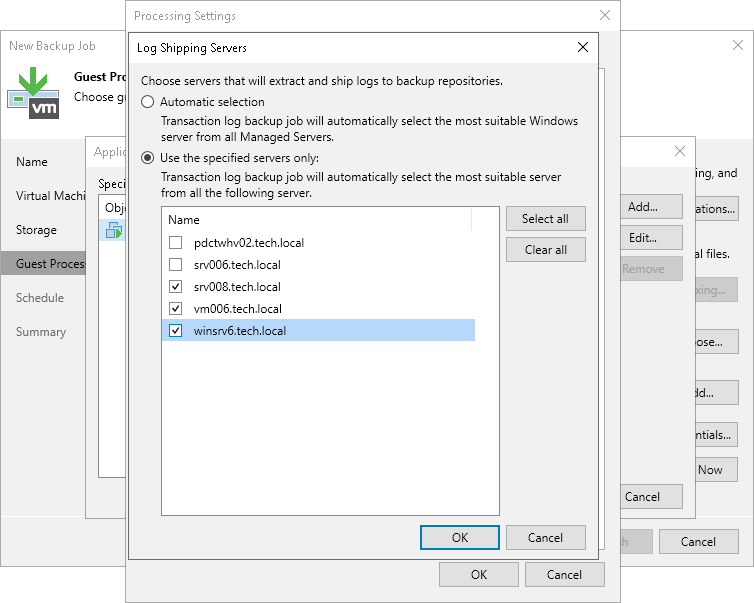 Select Log Shipping Servers Log Shipping Servers