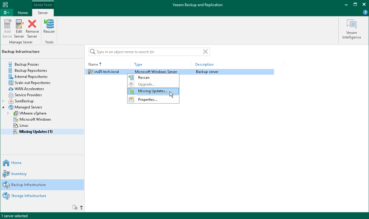 Veeam Backup & Replication Update Notifications