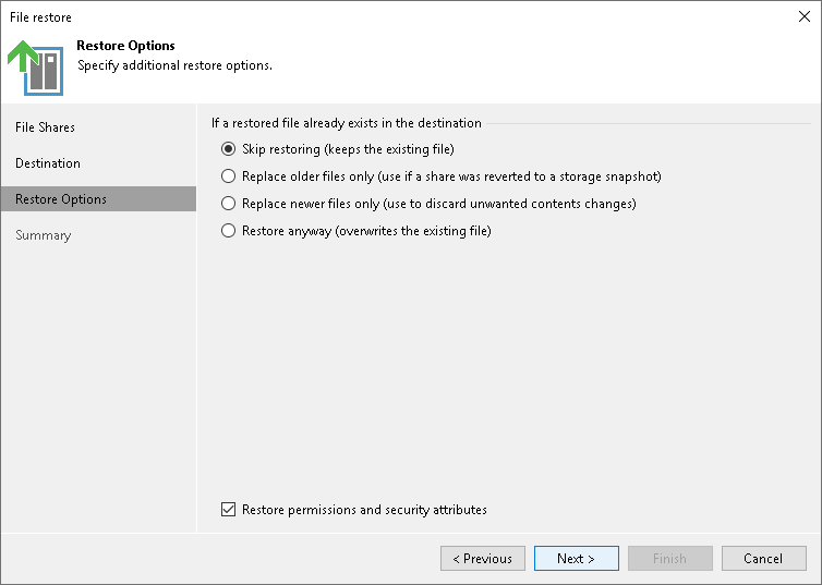 Step 4. Specify Restore Options
