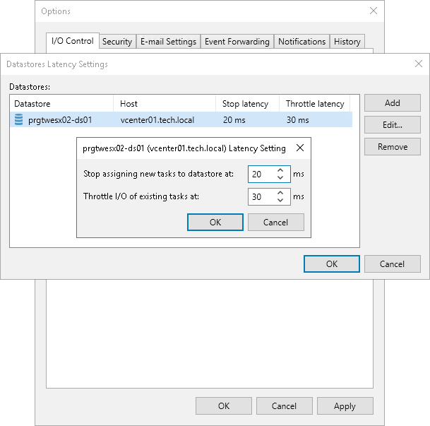 Specifying I/O Settings