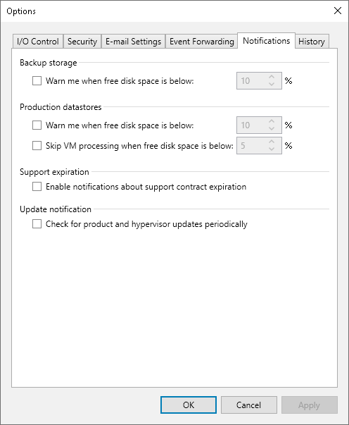 Specifying Other Notification Settings
