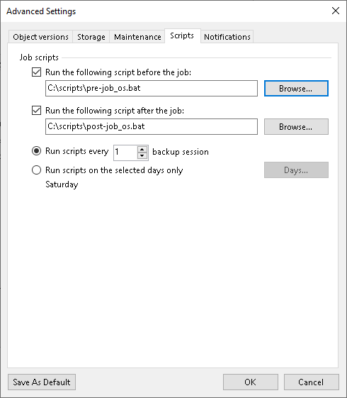Script Settings Script Settings