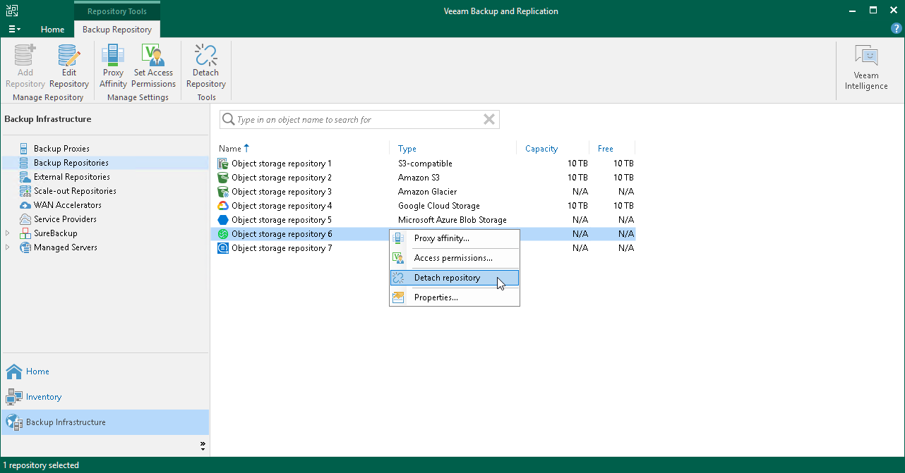 Detaching Object Storage Backups
