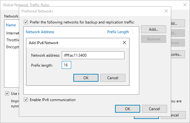 Specifying Preferred Networks