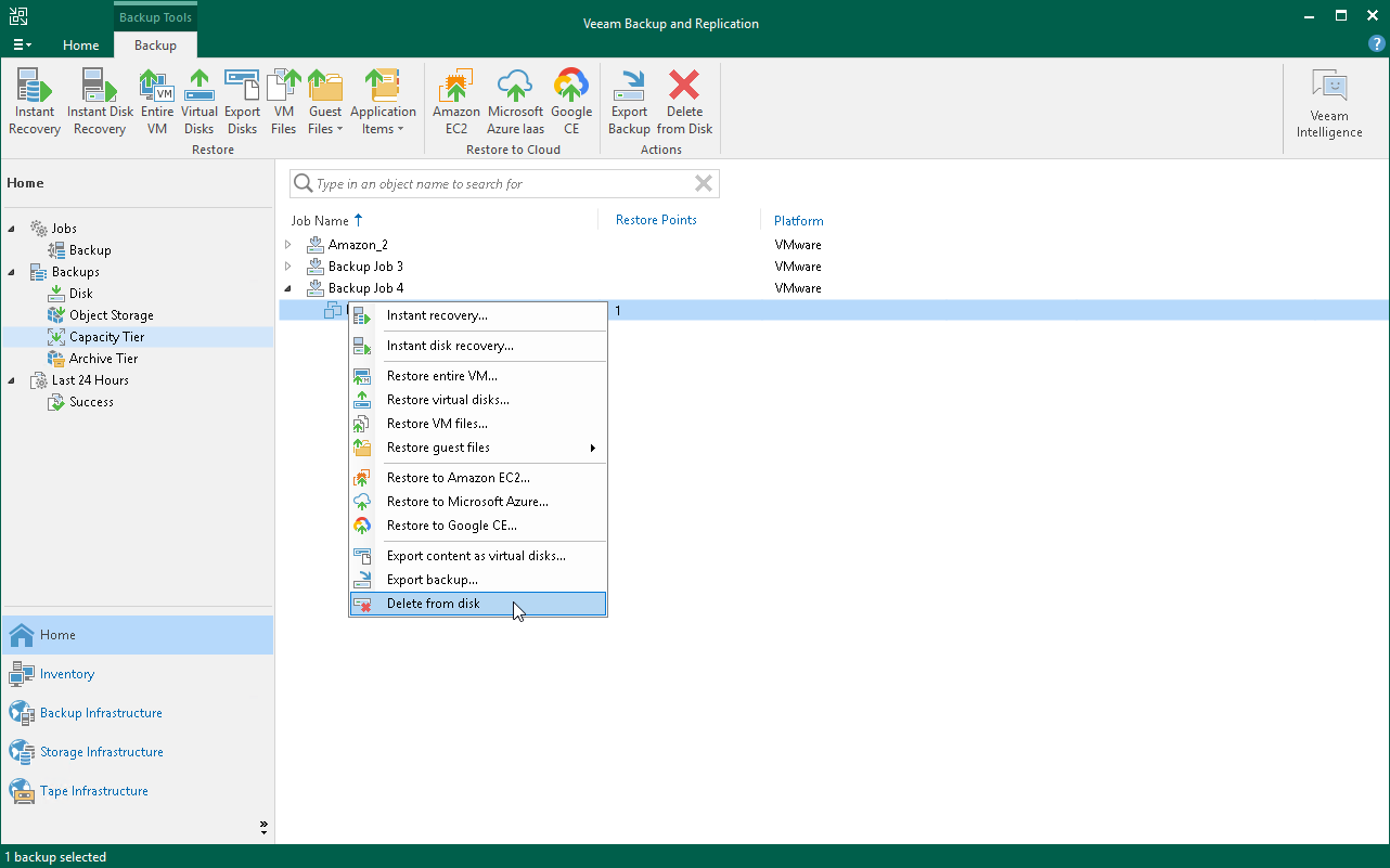 Delete Backups from Scale-Out Backup Repositories
