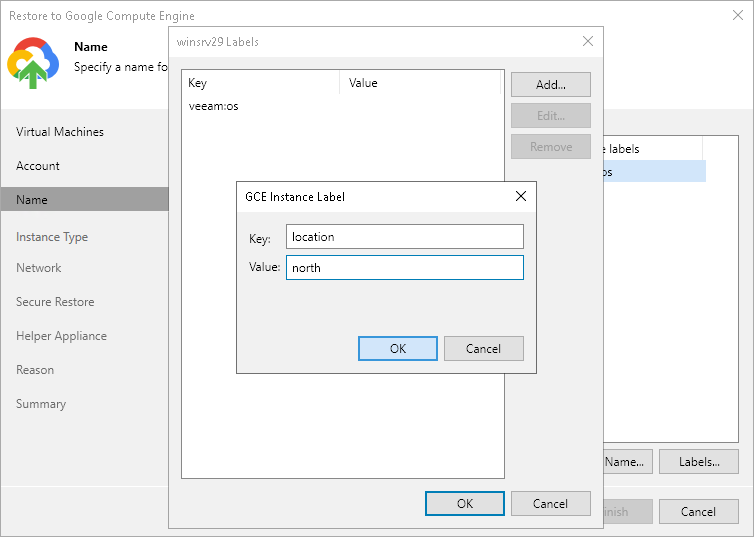 Step 4. Specify Name and Labels