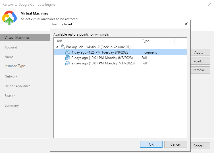 Step 2. Select Workloads and Restore Points