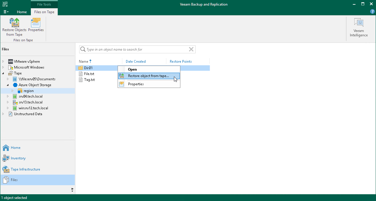Step 1. Launch Restore from Tape Wizard