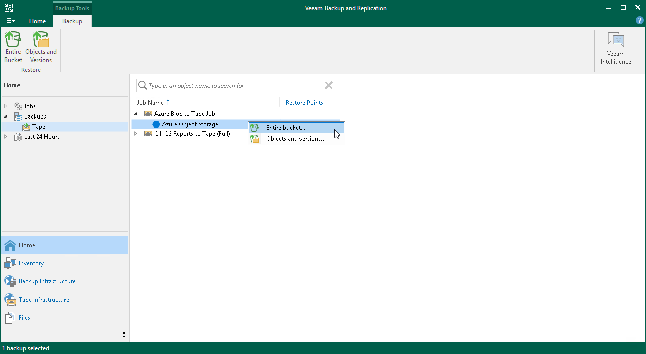 Step 1. Launch Restore from Tape Wizard