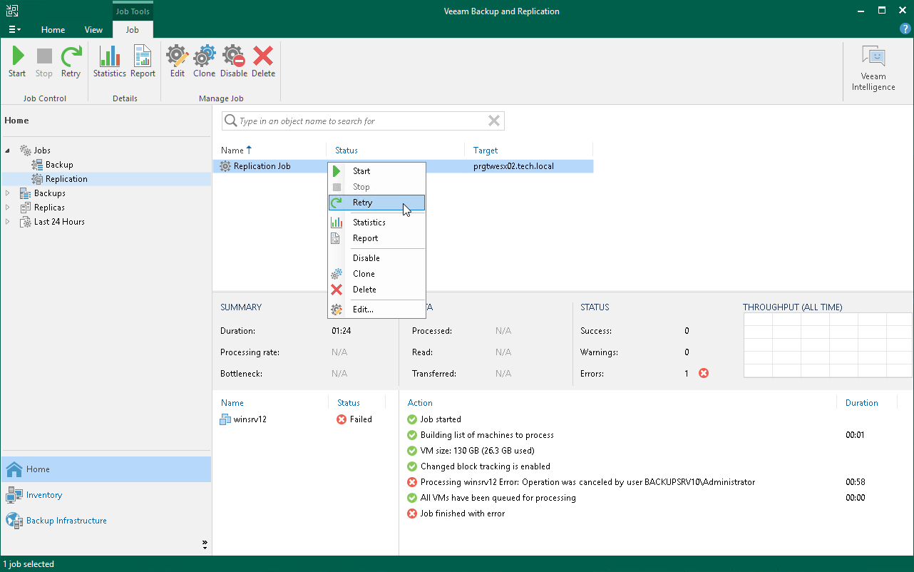 Retrying Replication Jobs