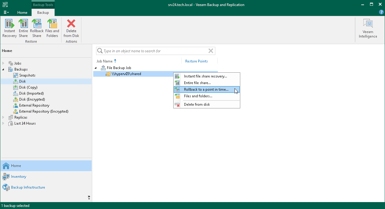 Launch File Restore Wizard