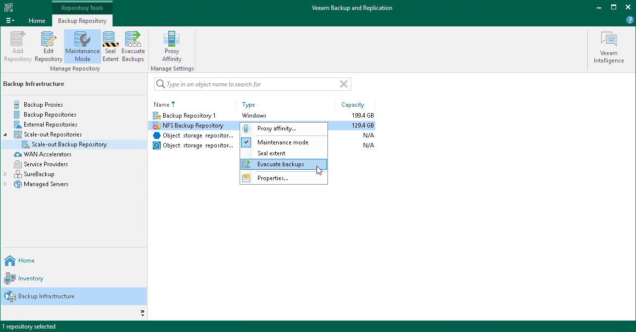 Evacuating Backups from Extents