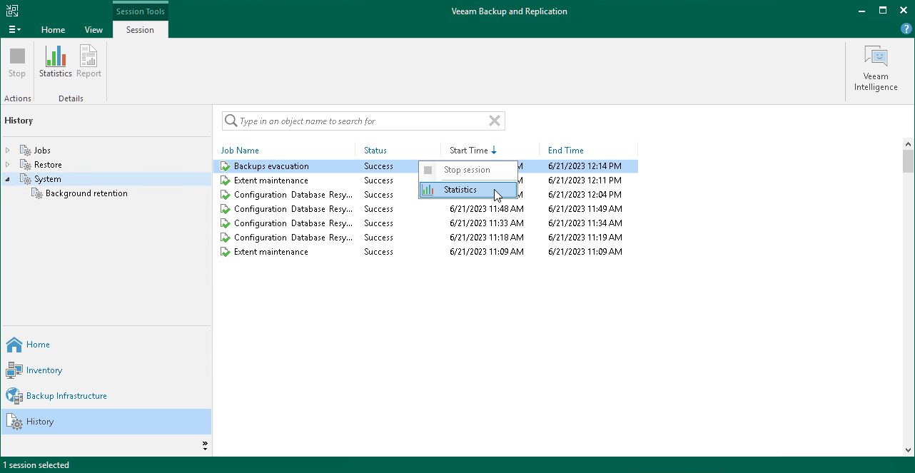 Evacuating Backups from Extents