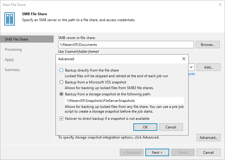 Specify SMB File Share Advanced Settings Step 3. Specify Advanced SMB File Share Settings