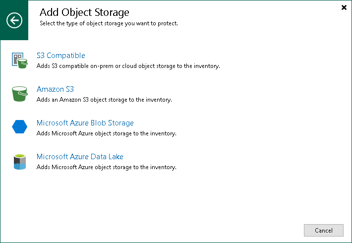 Step 1. Launch New Object Storage Wizard