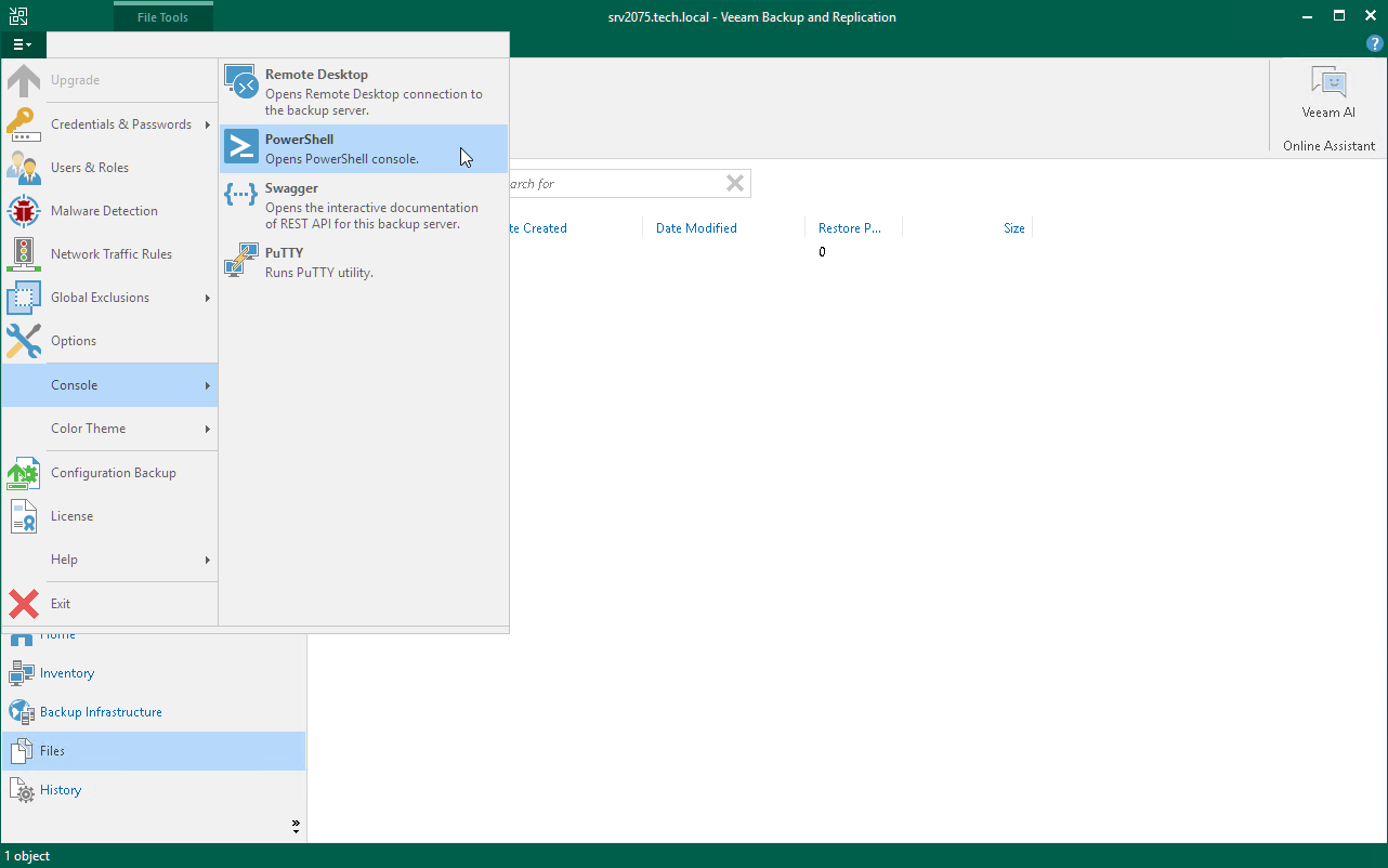 Step 1. Start Veeam PowerShell Session