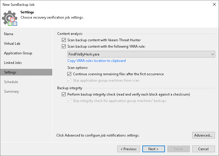 Step 7. Specify Additional Job Settings