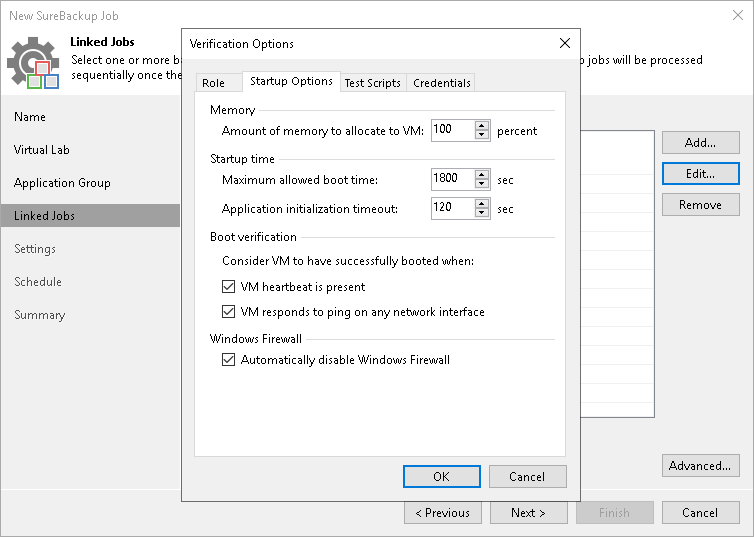 Step 6. Specify Recovery Verification Options and Tests