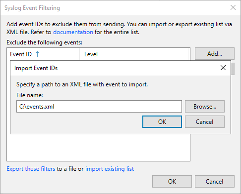 Filtering Events