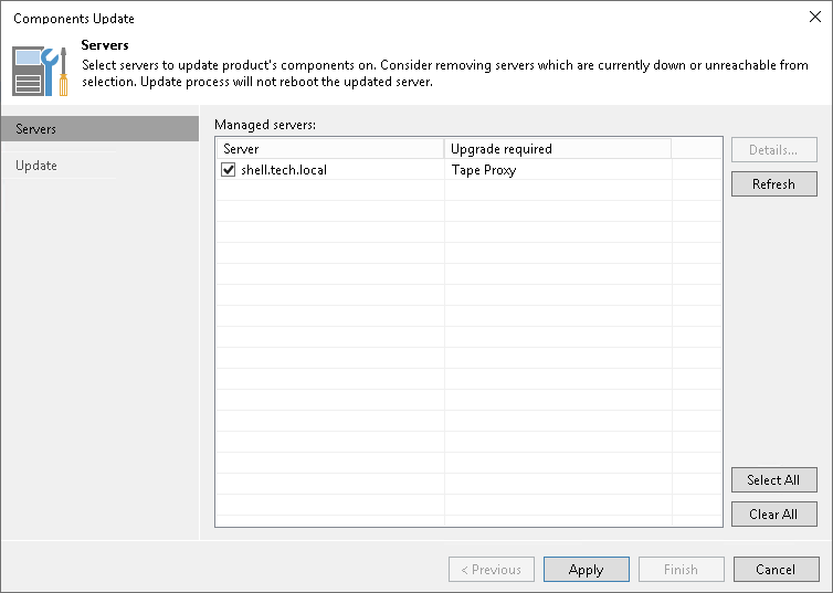 Updating Tape Servers