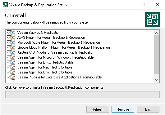 Uninstalling Veeam Backup & Replication