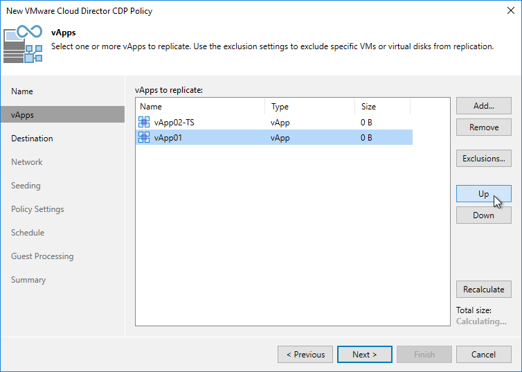 Step 5. Specify vApp Processing Order