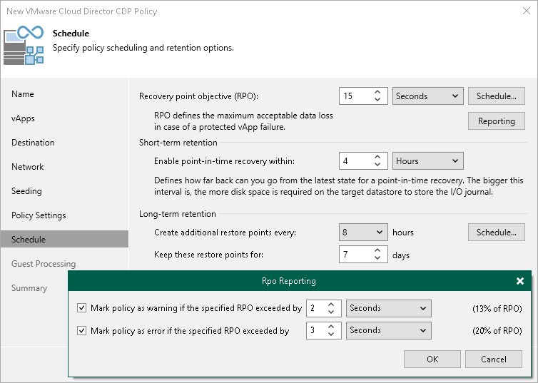 Step 8. Specify Replica Schedule