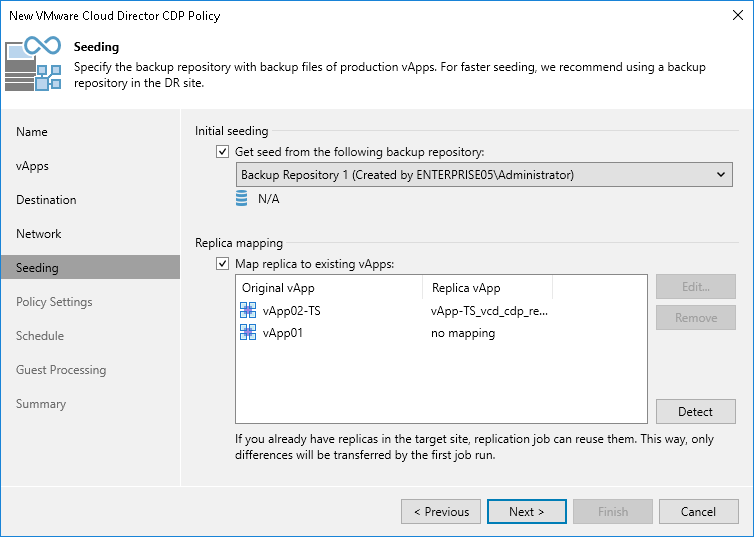 Step 8. Configure vApp Seeding and Mapping