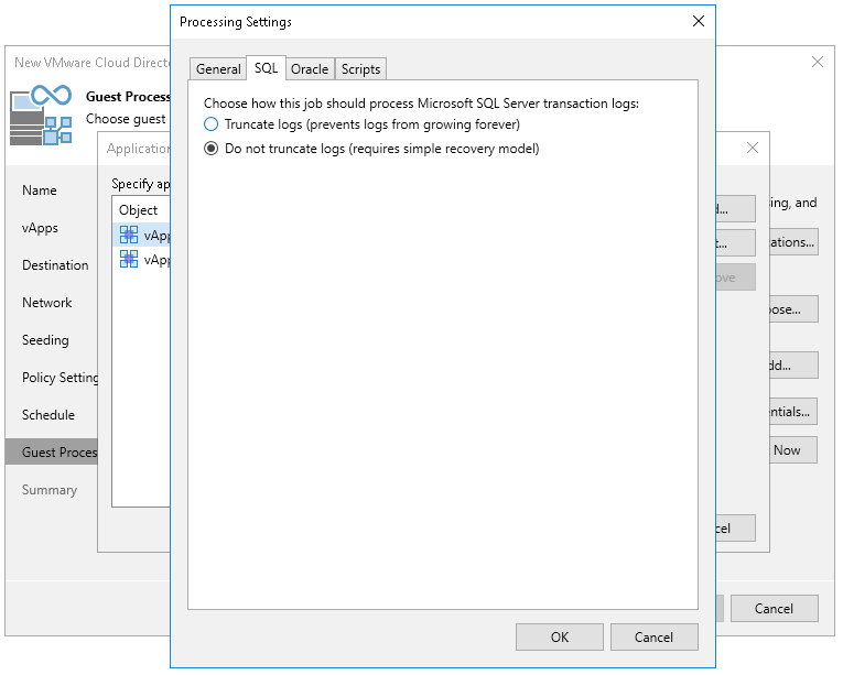 Microsoft SQL Server Transaction Log Settings