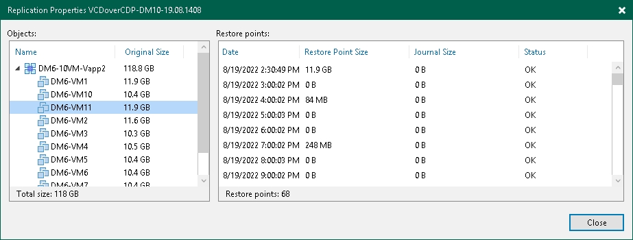 Viewing Replica Properties
