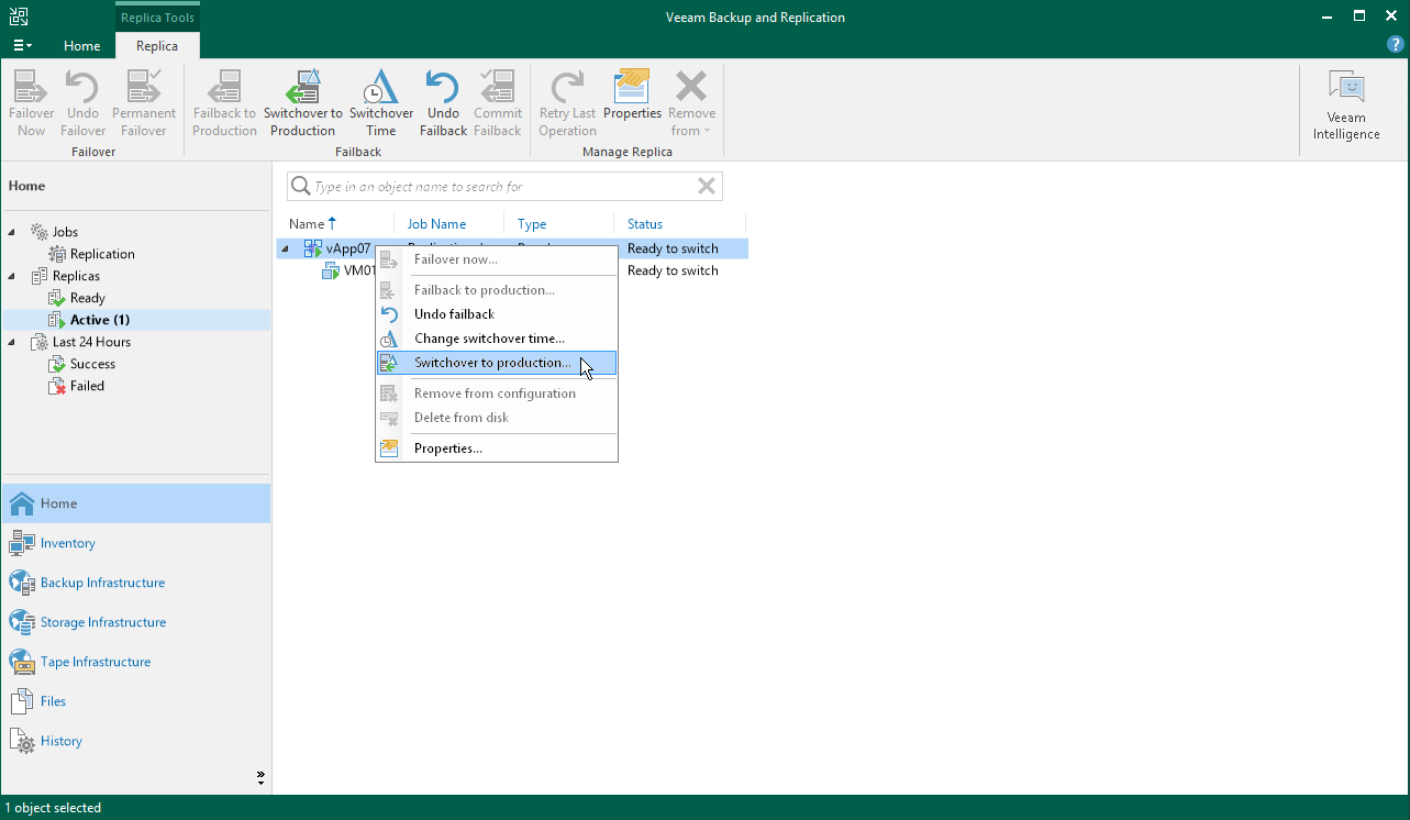 Switching to Production vApps Manually