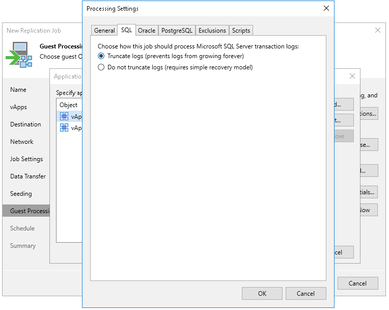 Microsoft SQL Server Transaction Log Settings