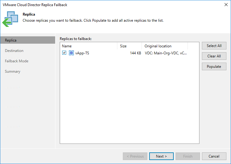 Step 2. Select Replicas