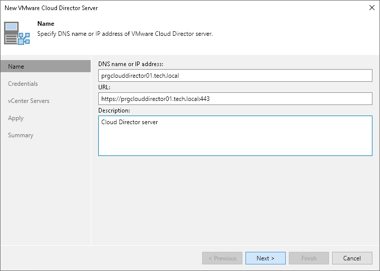 Step 2. Specify Server Name or Address