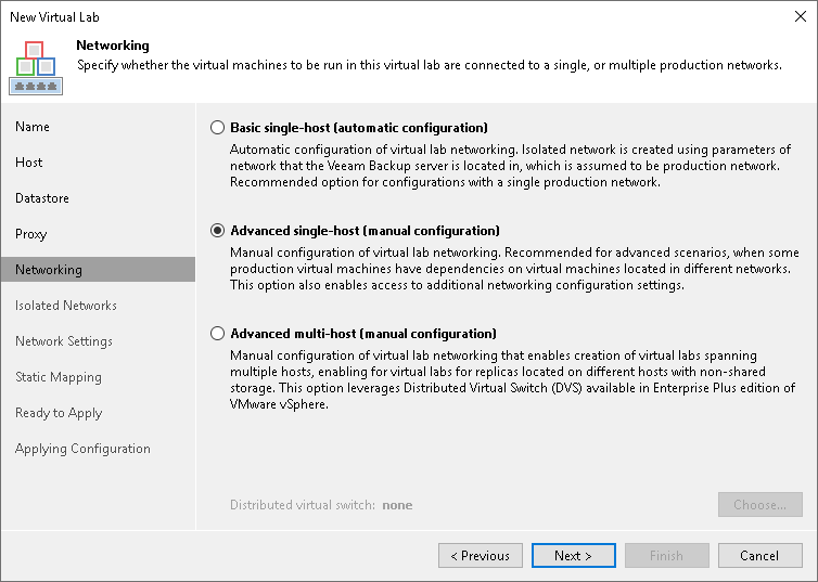 Step 6. Select Networking Mode