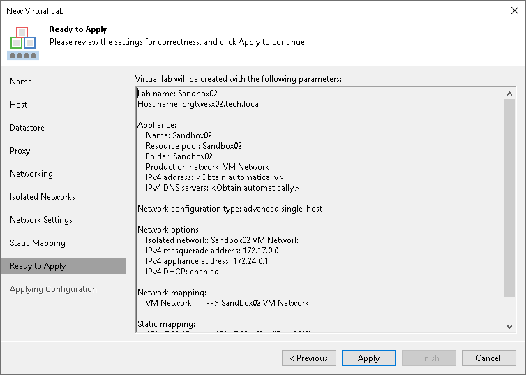 Step 10. Apply Parameters
