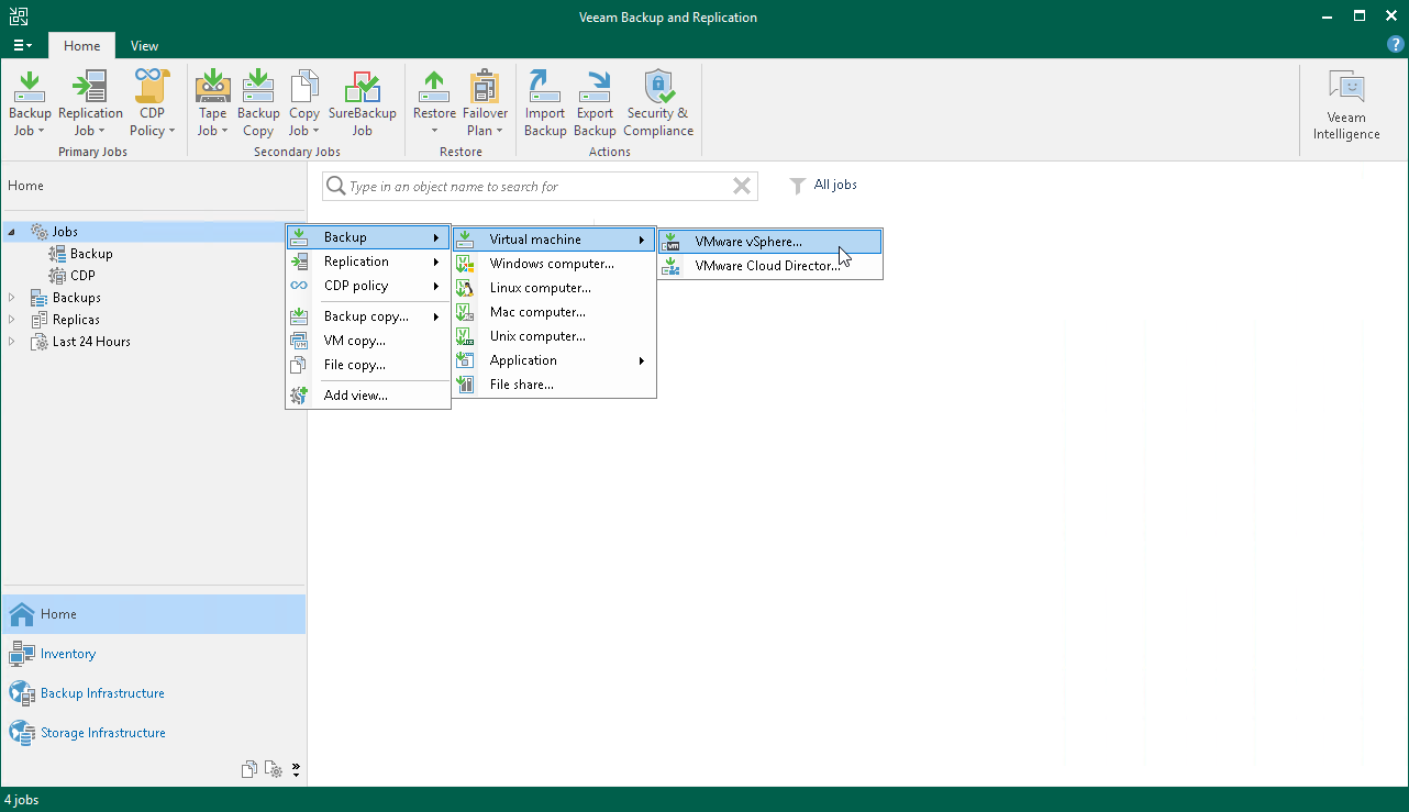 Launch New Backup Job Wizard