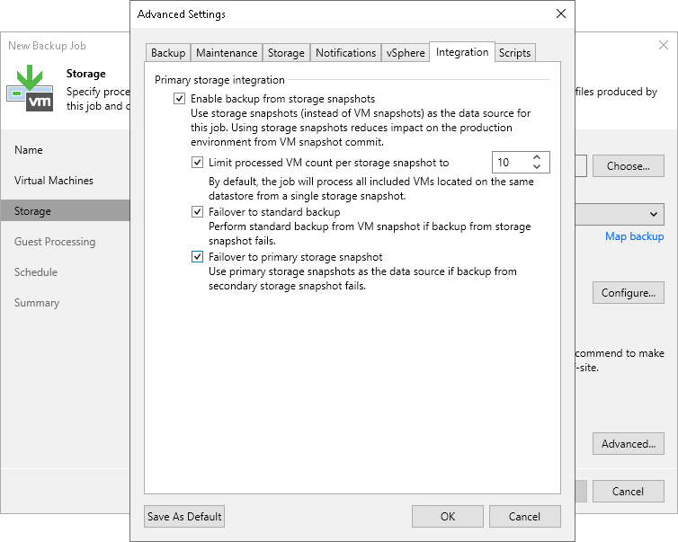 Specify Storage Integration Settings Integration Settings