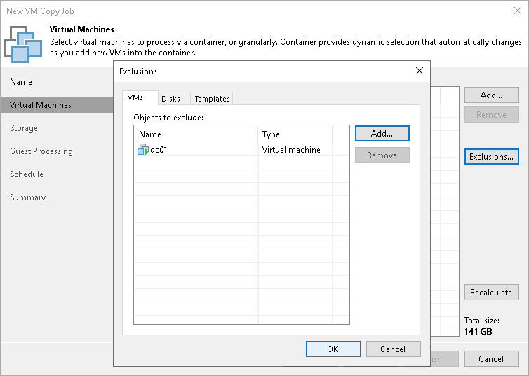Step 4. Exclude Objects from VM Copy Job