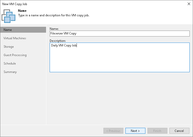 Step 2. Specify Job Name and Description