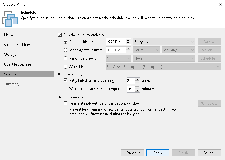 Step 7. Define Job Schedule