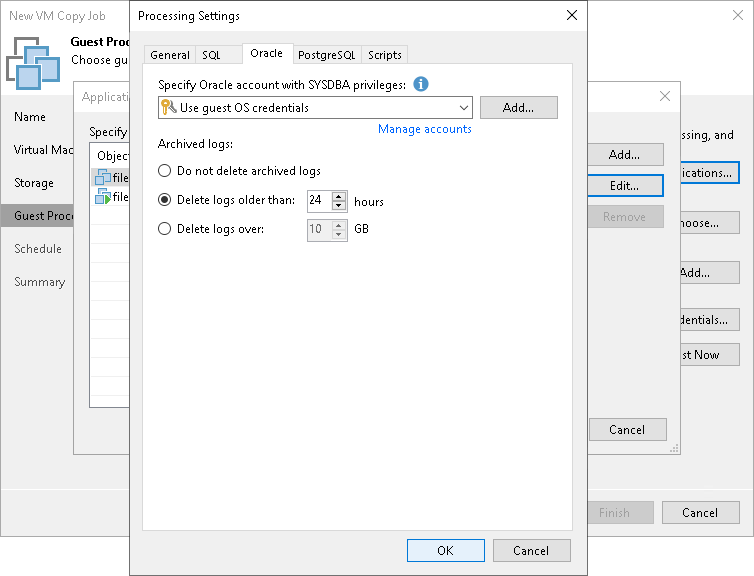 Oracle Archived Log Settings