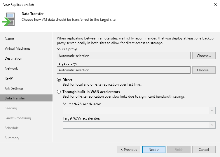 Step 12. Specify Data Transfer Settings
