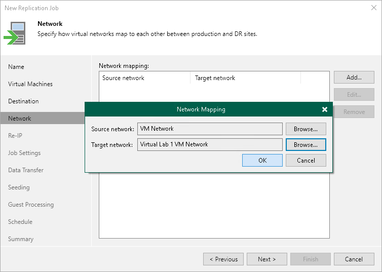 Step 8. Create Network Mapping Table