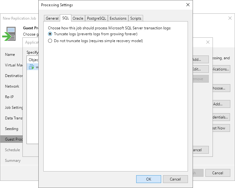 Microsoft SQL Server Transaction Log Settings