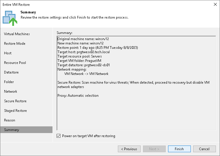 Step 13. Verify Restore Settings