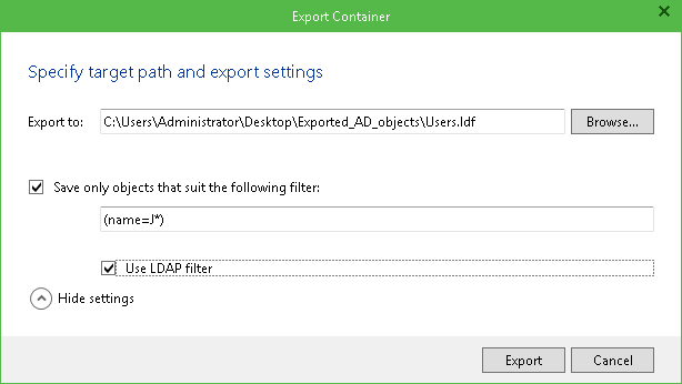 Exporting Containers