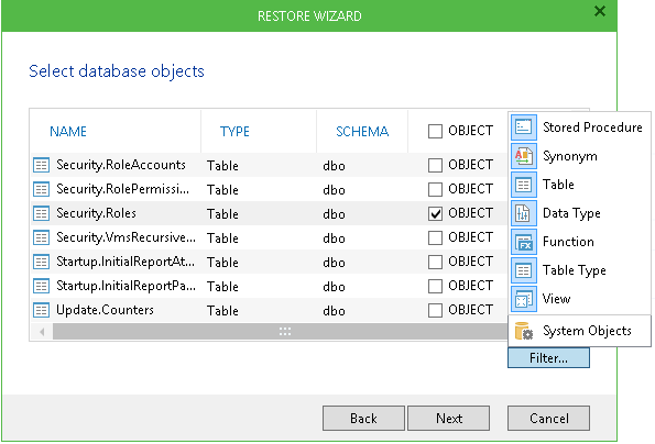 Restoring Database Schema and Data