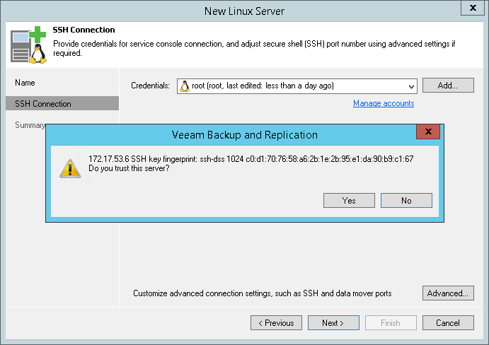 Step 3. Specify Credentials and SSH Port
